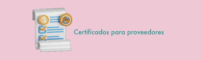 Certificado para proveedores